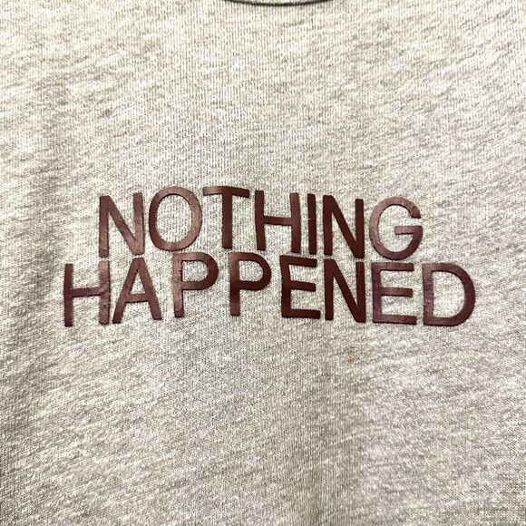 Zara W&B Long Sleeve Nothing Happened Gray T Shirt Dress Large - Picture 2 of 4